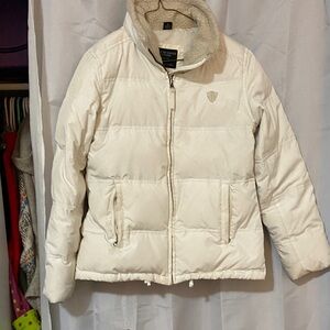 American Eagle Outfitters Off-White Puffer Jacket